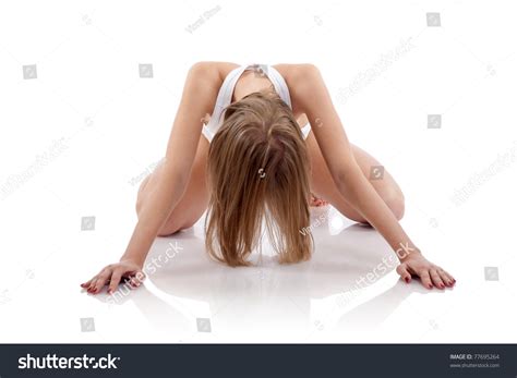 Sexy Blonde Woman Posing Camera Studio Stock Photo Edit Now 77695264
