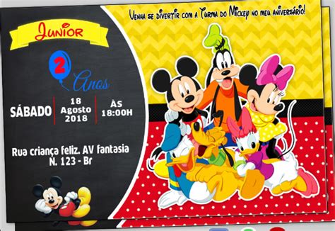 Convite Mickey Ideias De Convite Para Se Inspirar E Imprimir