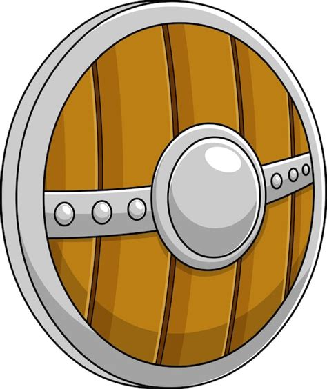 Premium Vector Cartoon Viking Wooden Shield Vector Hand Drawn