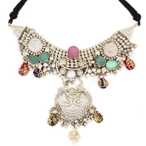 handmade necklace  silver coating exquisite traditional design