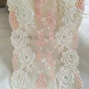 2 Yards Stretch Lace Trim Gorgeous Pink Floral Yellow Lace For Lingerie Headbands Waistbands
