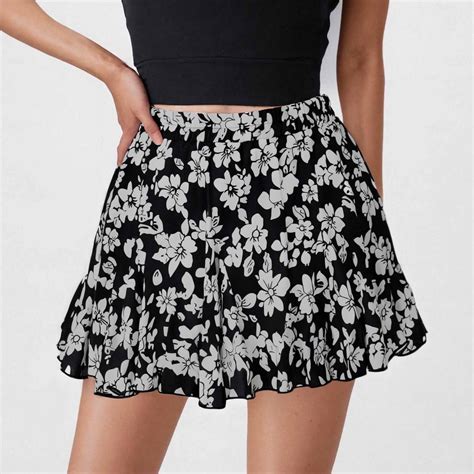 Aloohaidyvio Womens Pleated Skater Skirt Basic Casual High Waisted Ruffles Flared Mini Lingerie