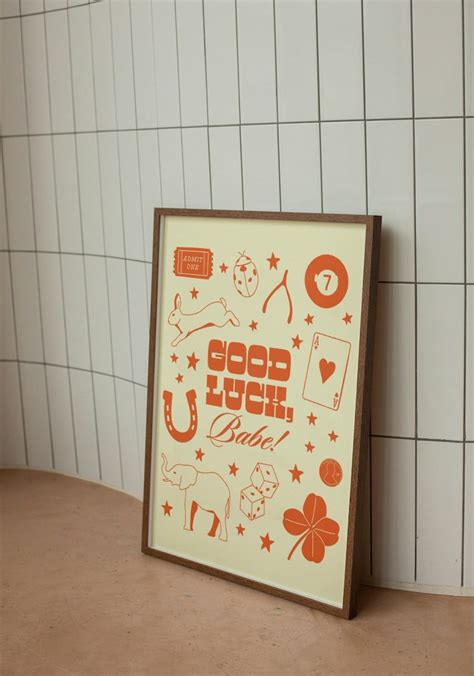 Good Luck Babe Print Lucky Symbols Numbers And Charms Poster Chapell Roan Lyrics Fan Art