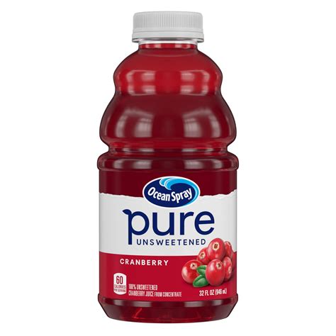 Ocean Spray Pure Unsweetened Cranberry, 100% Cranberry Juice From