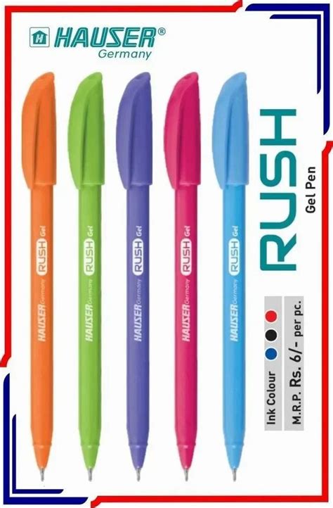 Blue Plastic Hauser Germany Rush Gel Pen For Writing Packaging Type