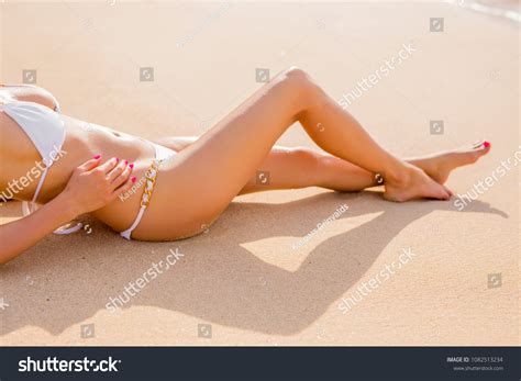 Woman Bikini Sunbathing On Beach Stock Photo 1082513234 Shutterstock