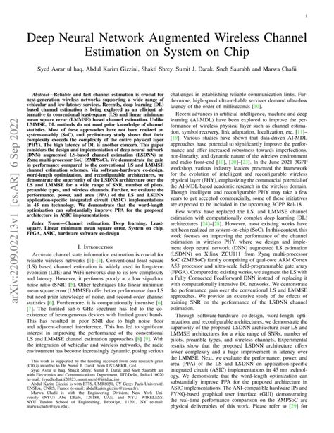 Deep Neural Network Augmented Wireless Channel Estimation On System On