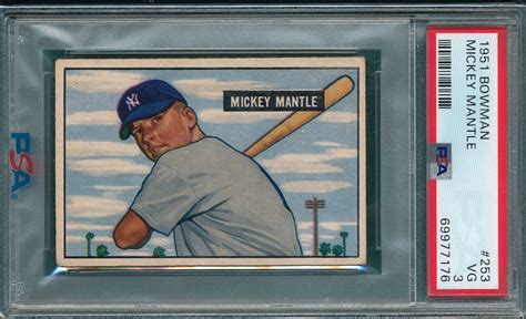 Lot Detail 1951 Bowman 253 Mickey Mantle PSA 3 Rookie