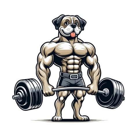 Premium Vector Big Muscly Angry Dog Beast Masculine Bodybuilder