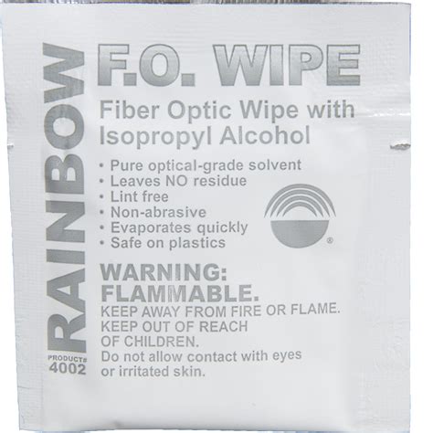 Fiber Optic Cleaning Wipe Rainbow Technology