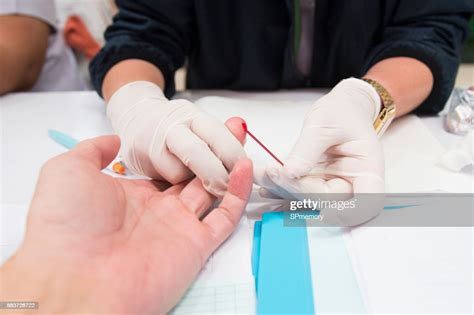 Blood Drop For Blood Testingnurses Collect Blood From Blood Donor For