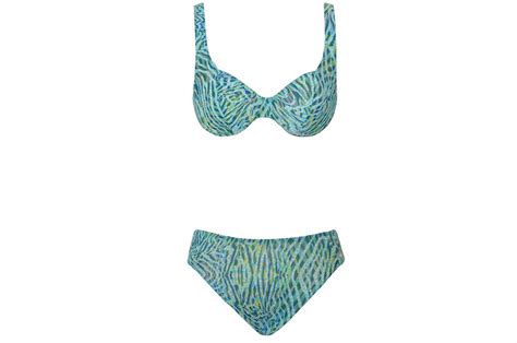 Bügel Bikini von Solar Tan Thru durchbräunend B Cup Streifen in türkis blau Banjador