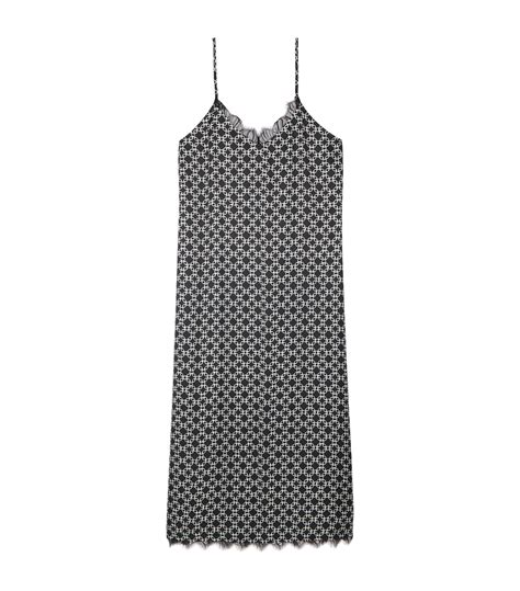 Womens The Kooples Black Printed Slip Midi Dress Harrods US