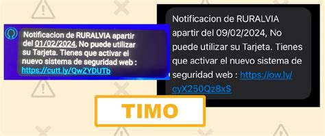 Ruralvía no está enviando este SMS para avisarte de que no puedes usar