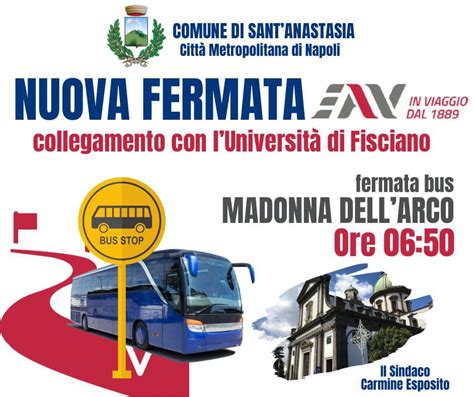 Sant Anastasia Da Oggi Fermata Al Santuario Della Madonna Di Eav Bus