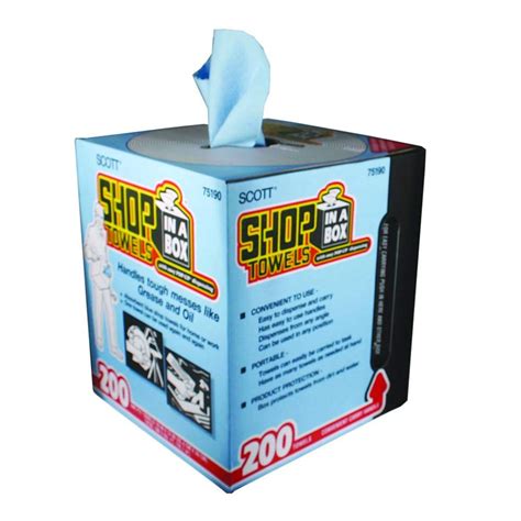 Kimberly Clark 75190 Scott Shop Towels 10 X 12 Blue 1 Box Of 200