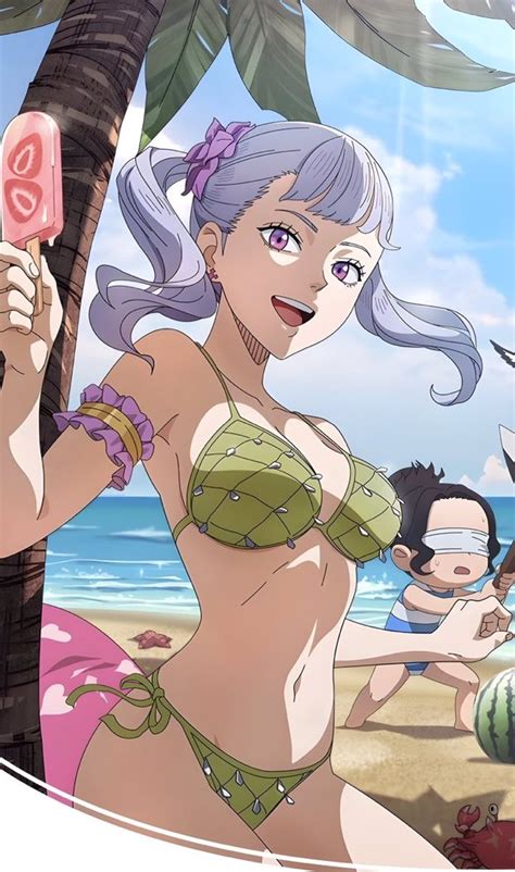 Charmy Pappitson Noelle Silva Black Clover 1girl Arms Up Beach Bikini Bra Flower Flower