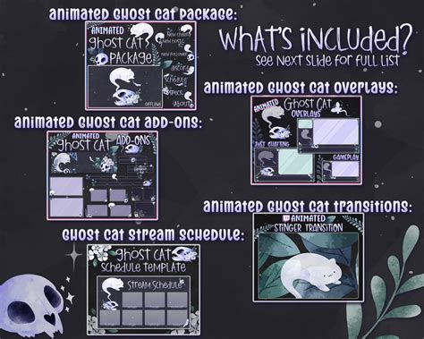 Entire Animated Ghost Cat Theme Set Twitch Streamer Bundle Etsy