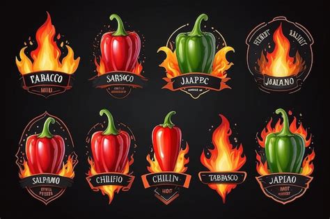 Spicy Level Labels Of Pepper With Fire Flames Vector Mild Medium And Extra Hot Taste Premium