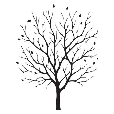 Minimal Autumn Naked Tree Vector Silhouette Vector Art At Vecteezy