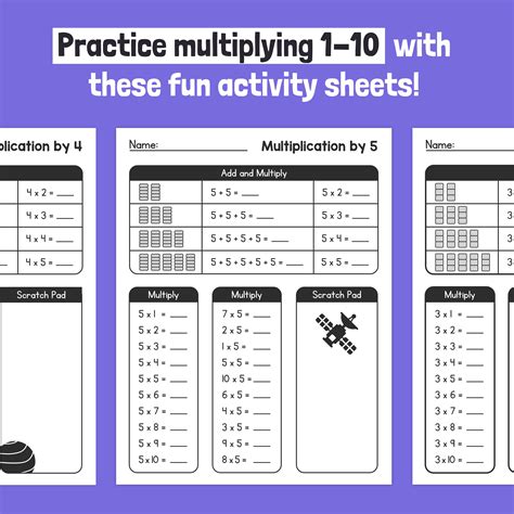 Times Tables Worksheets 1 10 Multiplication Facts Activity Outer