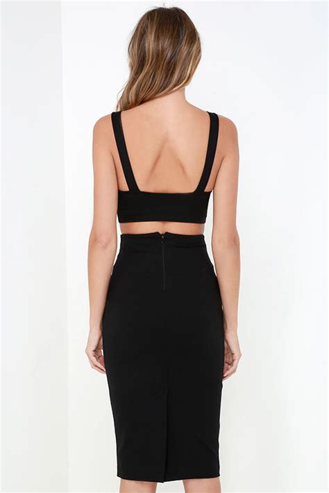 Sexy Black Two Piece Dress Mesh Dress Bodycon Dress 6400