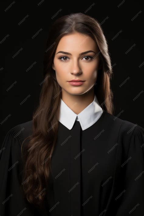 Premium Photo Portrait Of A Young Female Judge In Her Robes