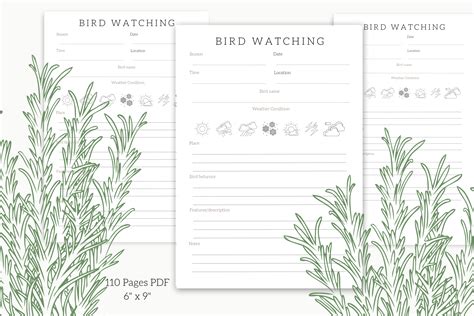 Bird Watching Journal Log Book Sheet Graphic By Xpression Design