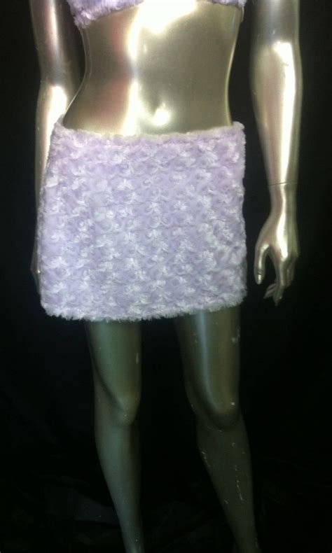 Fur Bikini Top And Skirt Pale Lavender Furkini Faux Fur Bikini Top And Fur Mini Skirt Set Fake