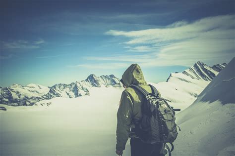 Free Images Alone Backpack Climbing Cold Hiker Hiking Ice