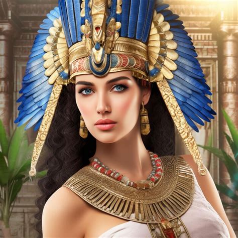 Hot Attractive Fashion Model In Egyptian Queen Cleopatra Royal Costumes Premium AI Generated Image