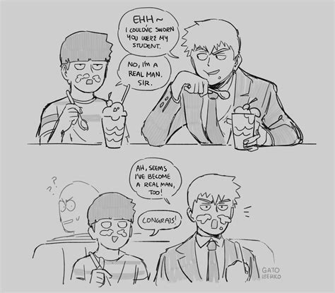 Kageyama Shigeo And Reigen Arataka Mob Psycho 100 Drawn By