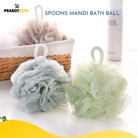 Jual Spons Mandi Jaring Bulat Bath Ball Shower Puff Spoon Spon