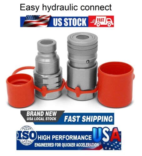 3 4 NPT Flat Face Hydraulic Quick Connect Coupler Coupling Skid Steer 1