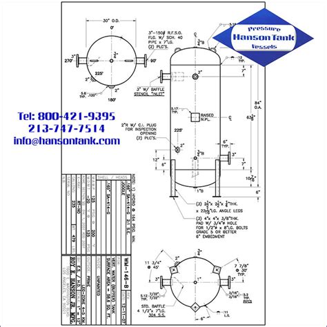 WM B Psig Hot Water Buffer Tank Hanson ASME Tank