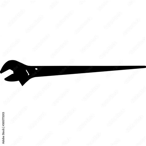 Isolated Ironworker Tool Spud Wrench Silhouette Vector Illustration