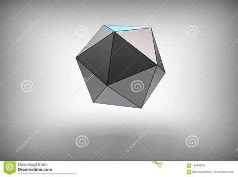 Ejemplo 3d del icosahedron stock de ilustración Ilustración de