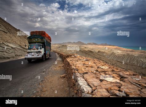 Truck Enroute Iran From Pakistan Stock Photo Alamy