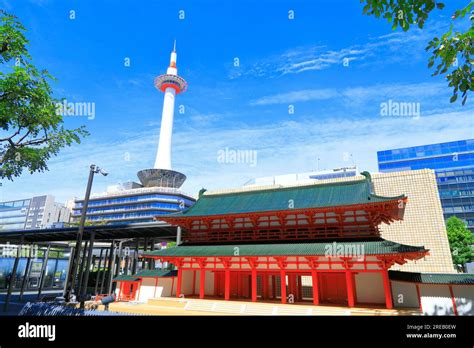 Kyoto Tower And Rashomon Gate Stock Photo Alamy