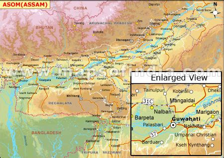 assam elevation map