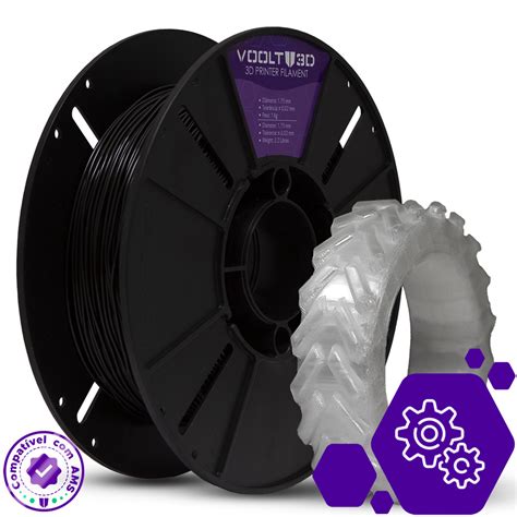 Filamento TPU Preto V Flex Premium