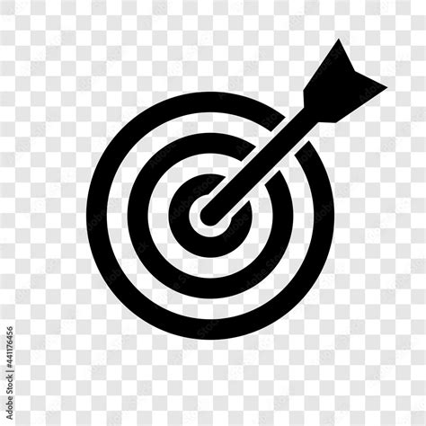 black arrow  target icon isolated  transparent background vector