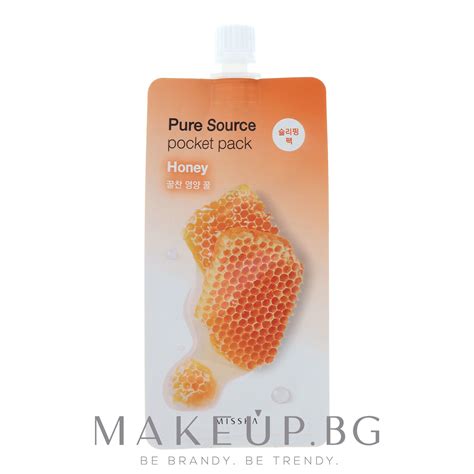 Нощна маска за лице с екстракт от мед - Missha Pure Source Pocket Pack ...