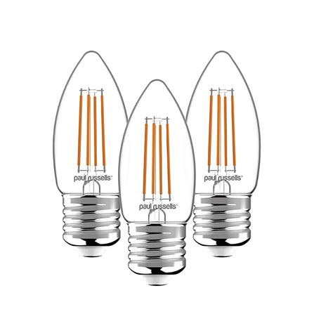 Paul Russells Led Filament Dimmable Candle Bulb Es E27 45w 470 Lumens 40w Equivalent 2700k