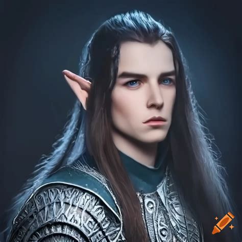 Character Design Of A Male Tolkien Elf In Silver Armor On Craiyon