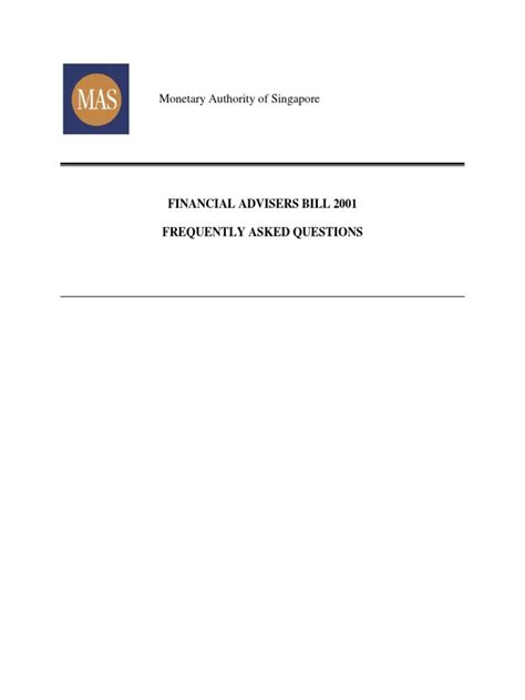 monetary authority  singapore financial advisers bill