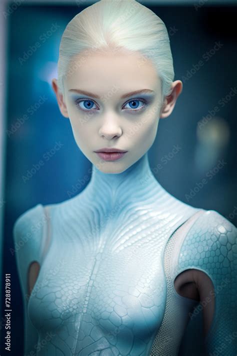 AI Generated Image Of A Beautiful Futuristic Blonde Woman With Blue Eyes Stock Photo Adobe Stock