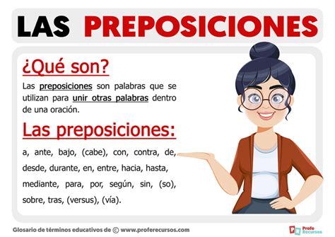 son las preposiciones
