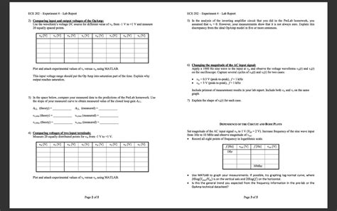 Solved ECE 202-Experiment 4-Lab Report LAB IV OPERATIONAL | Chegg.com
