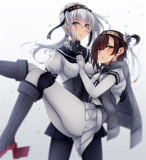 初月艦これ 涼月艦これ 「「黒涼さんと白初くん」 ω どっちが涼さんでどっちが初くん わ」ぬかω＠ⓝⓤⓚⓚⓐのイラスト